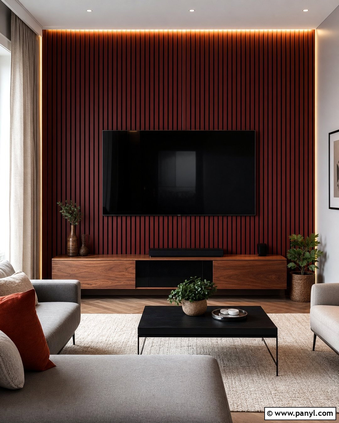 Red And Black Wood Slat Wall - 25 Red And Black Walls