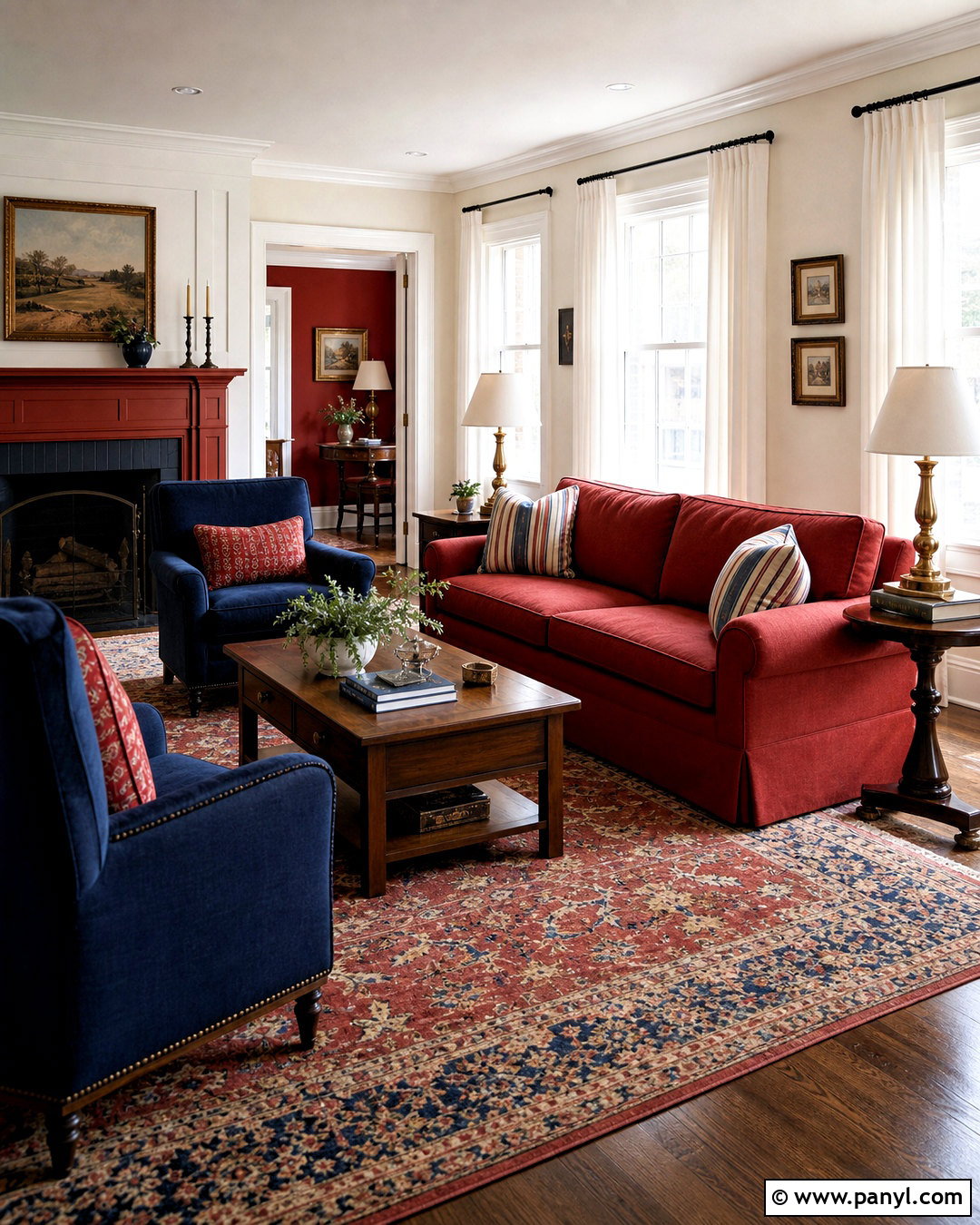 Red And Blue Living Room - 20 red home ideas
