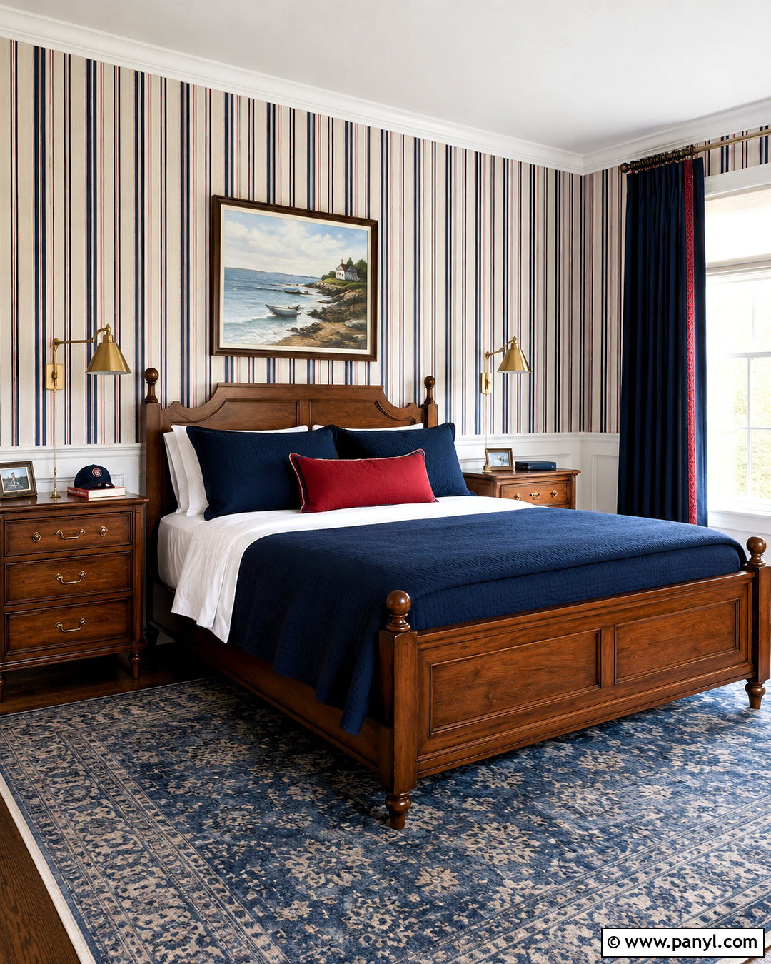Red And Blue Stripe Wallpaper Bedroom - 20 preppy wallpaper ideas