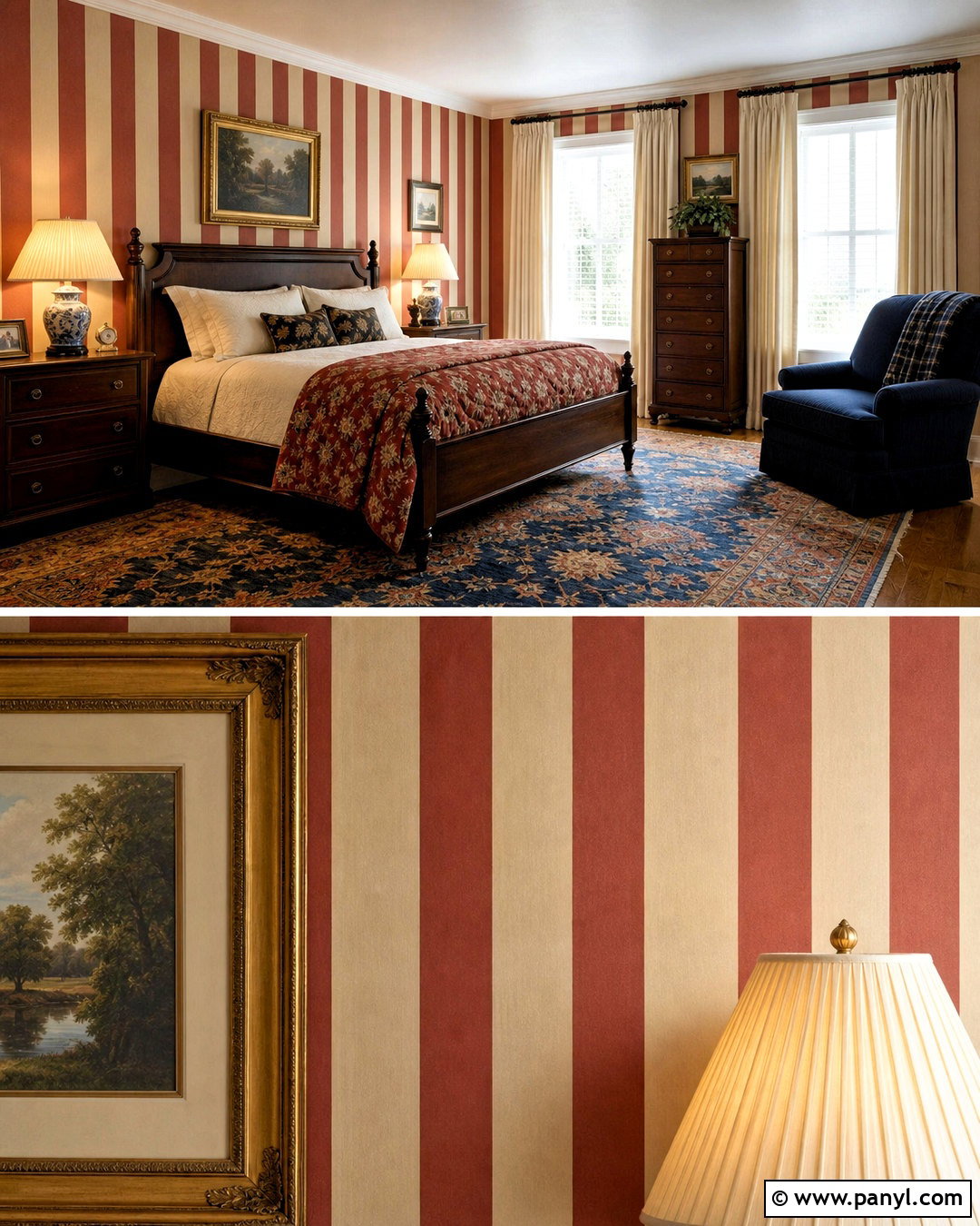 Red And Cream Striped Bedroom Walls - 20 striped bedroom walls