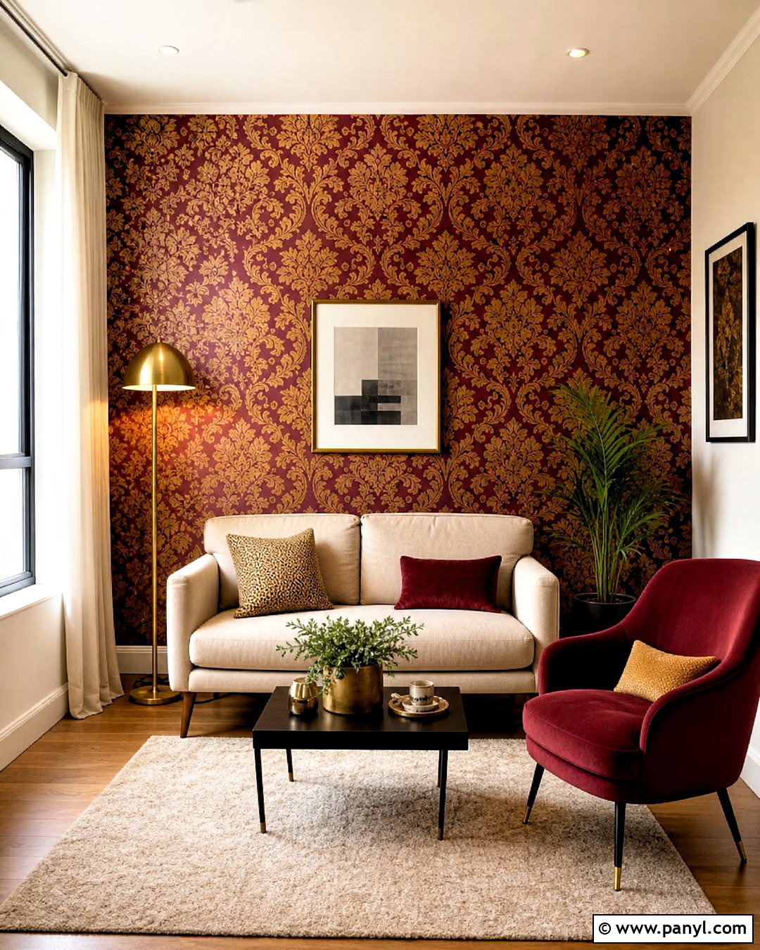 Red And Gold Damask Print Apartment - 20 red and gold damask print ideas