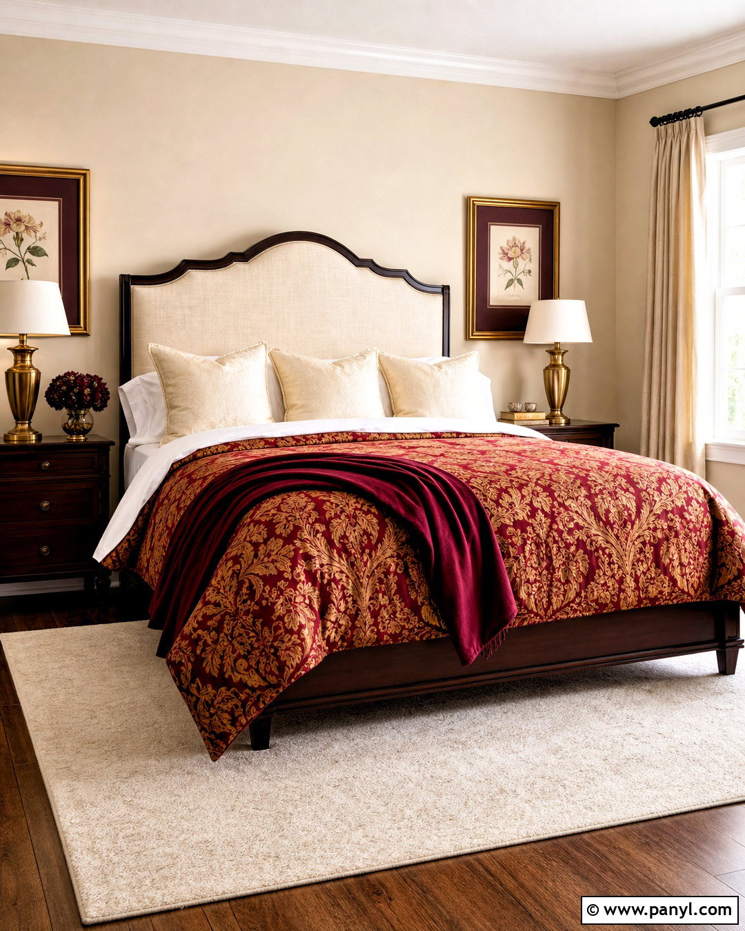 Red And Gold Damask Print Bedding - 20 red and gold damask print ideas