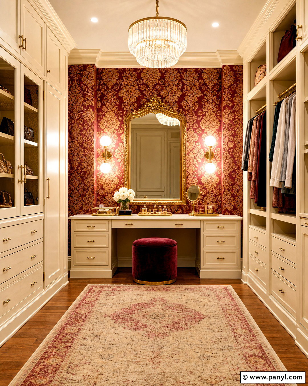 Red And Gold Damask Print Dressing Room - 20 red and gold damask print ideas