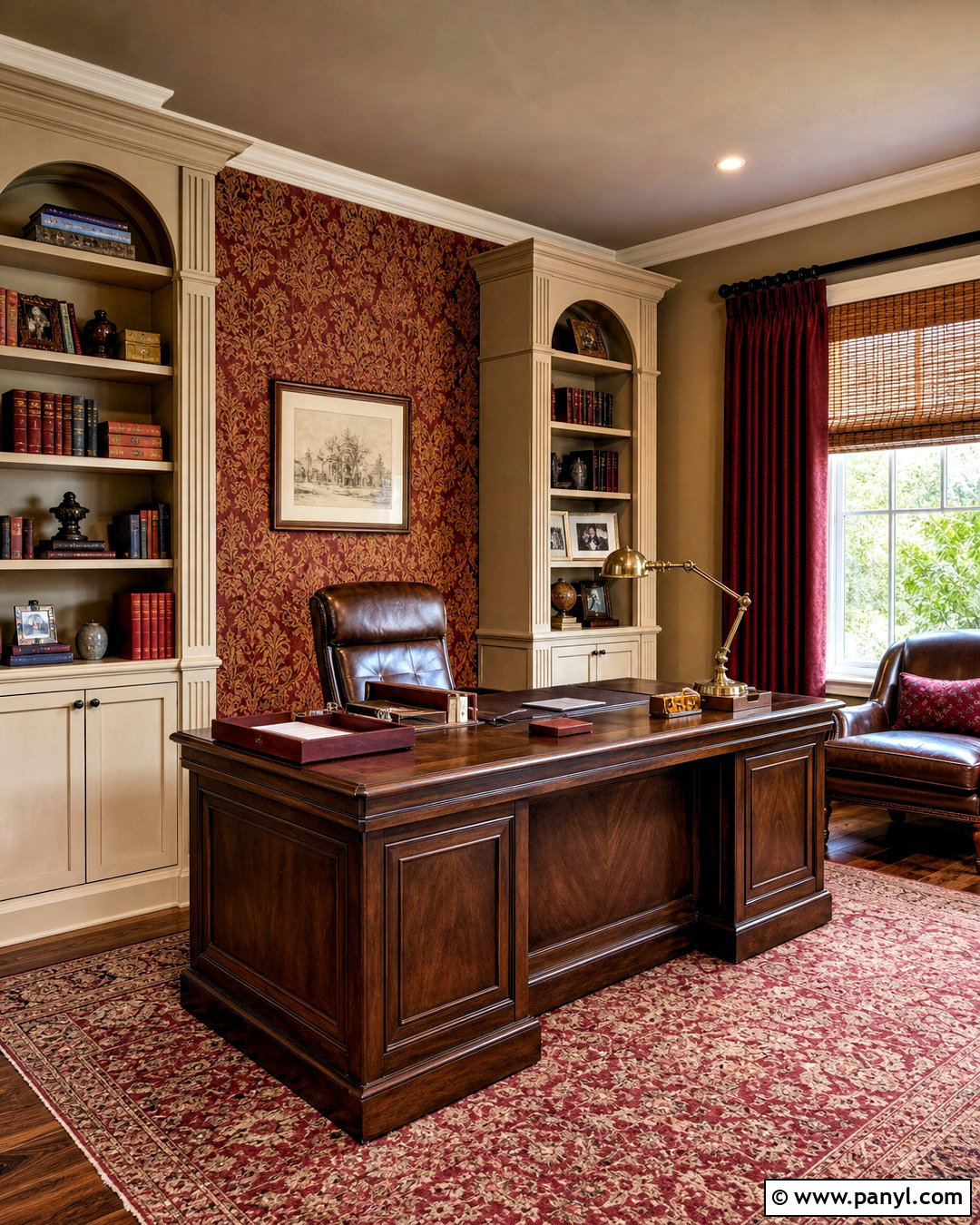Red And Gold Damask Print Home Office - 20 red and gold damask print ideas