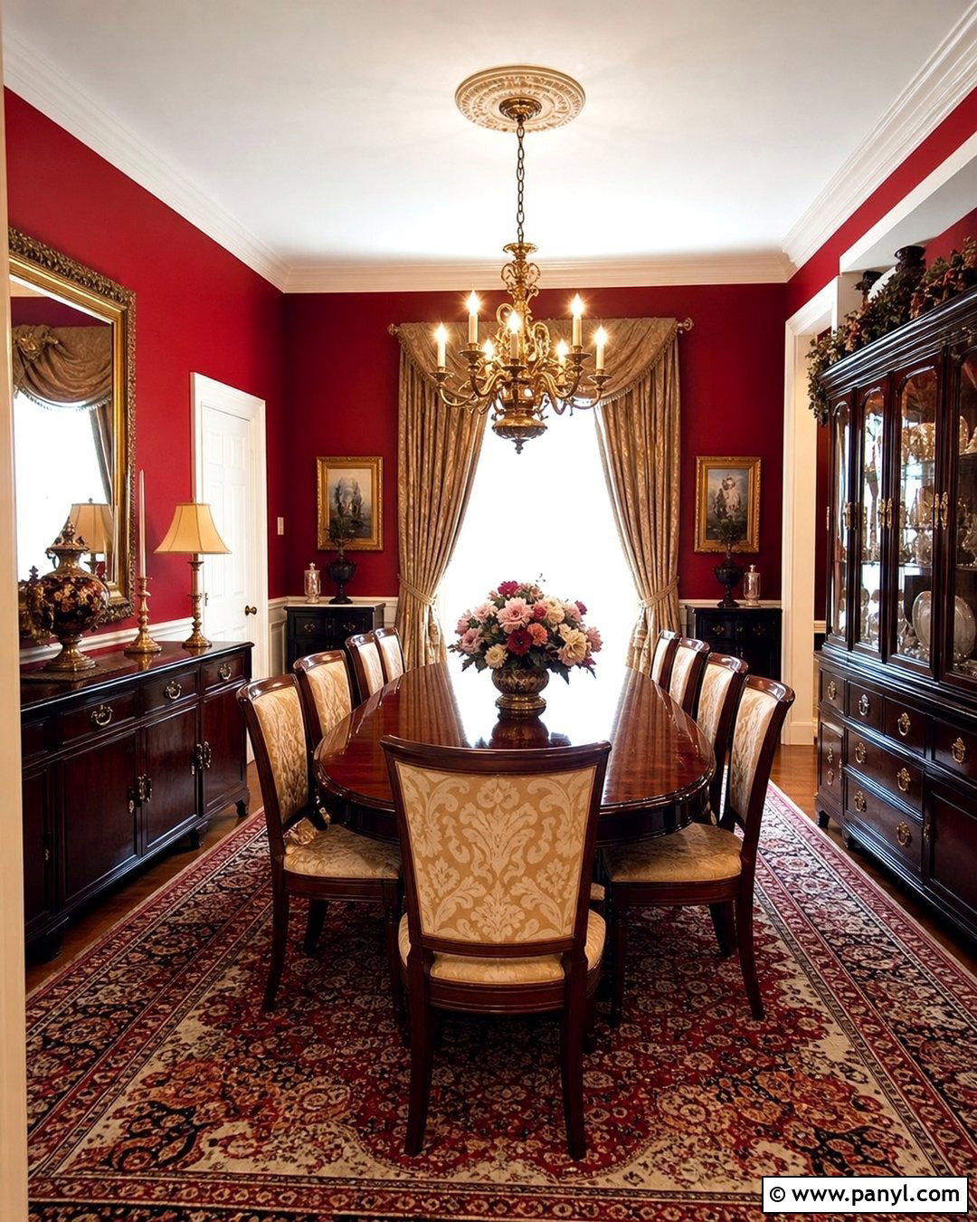 Red And Gold Dining Room - 20 Early 2000S Red Walls