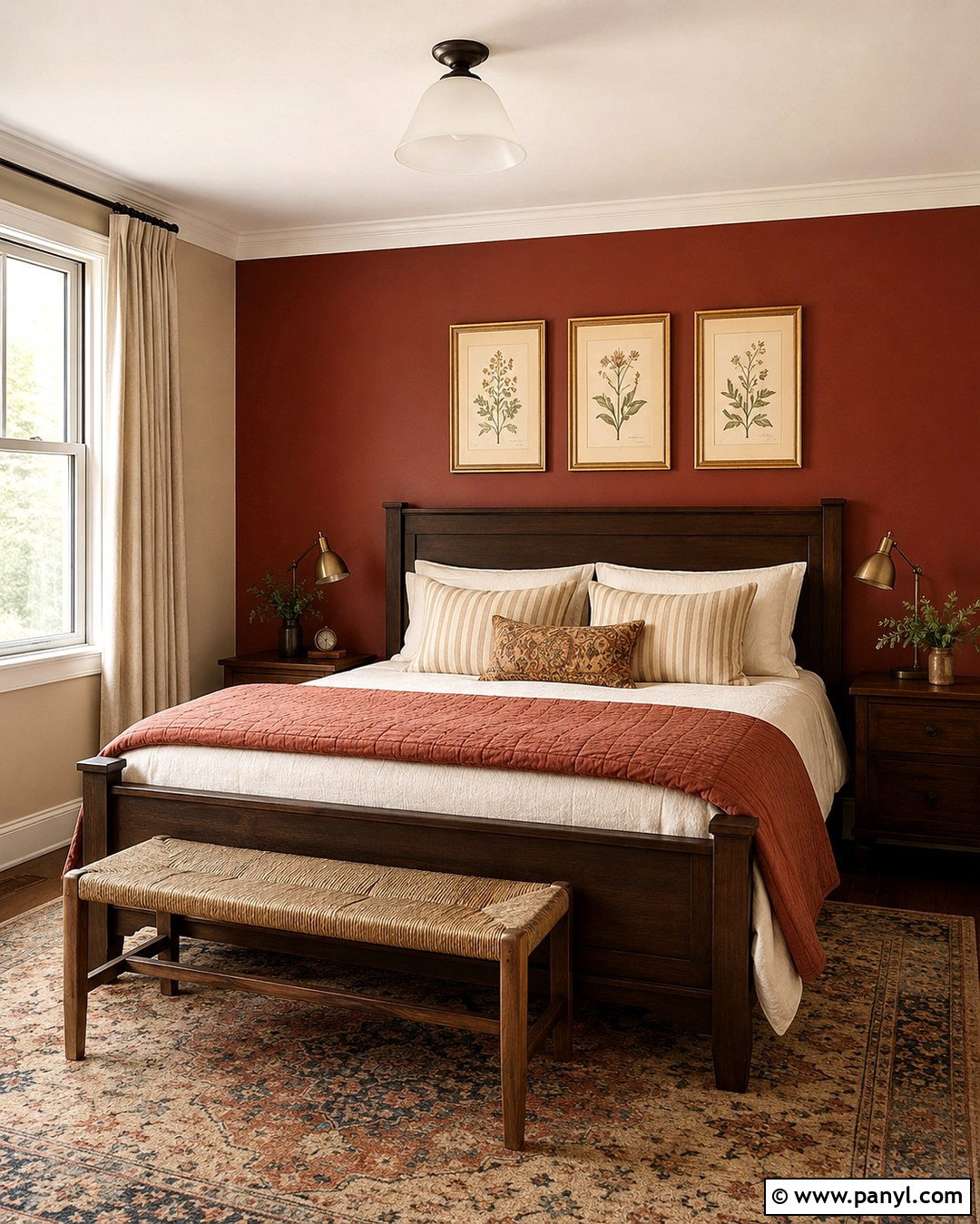 Red And Gold Guest Bedroom Wall - 20 Red And Gold Wall Ideas