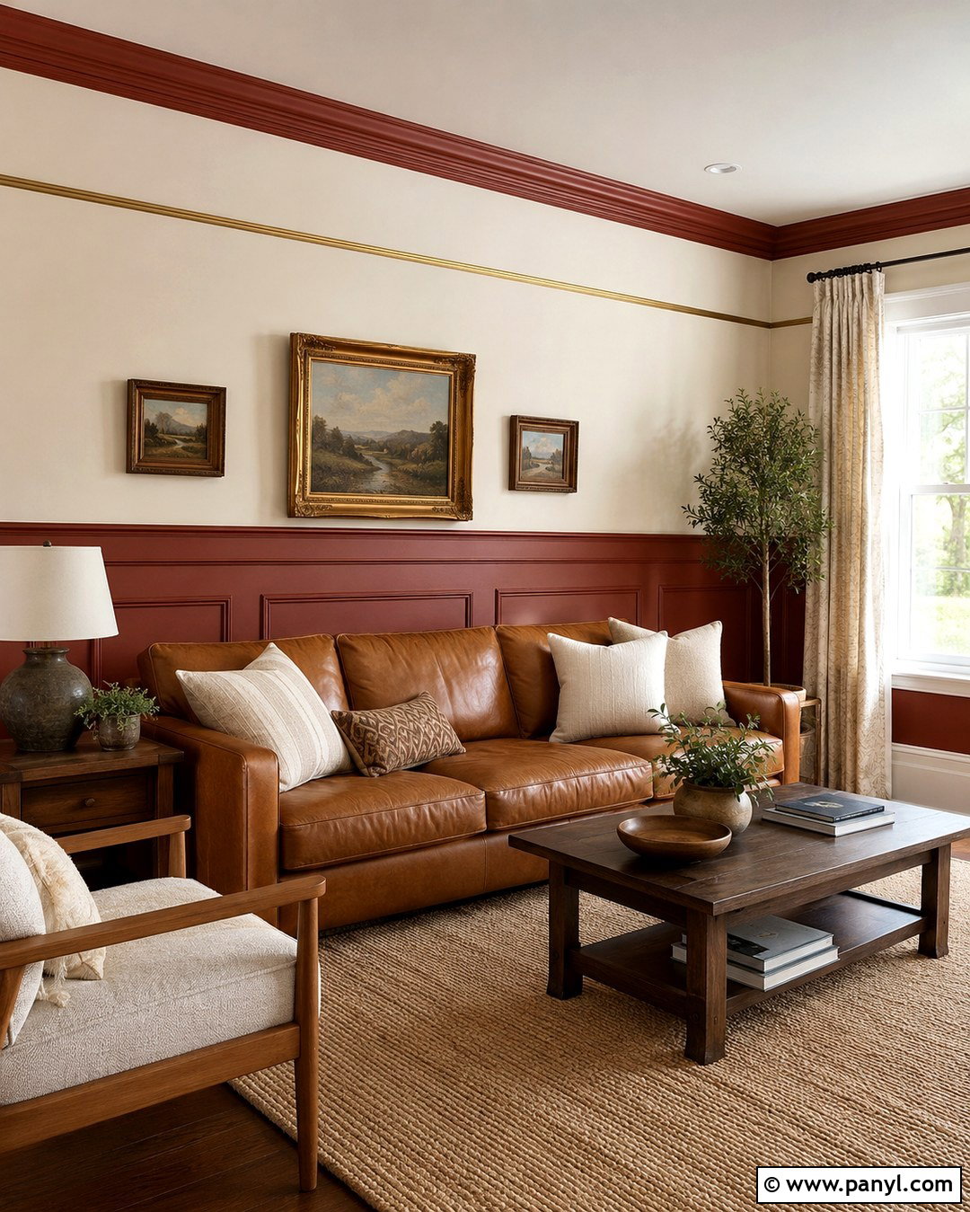 Red And Gold Half Wall - 20 Red And Gold Wall Ideas