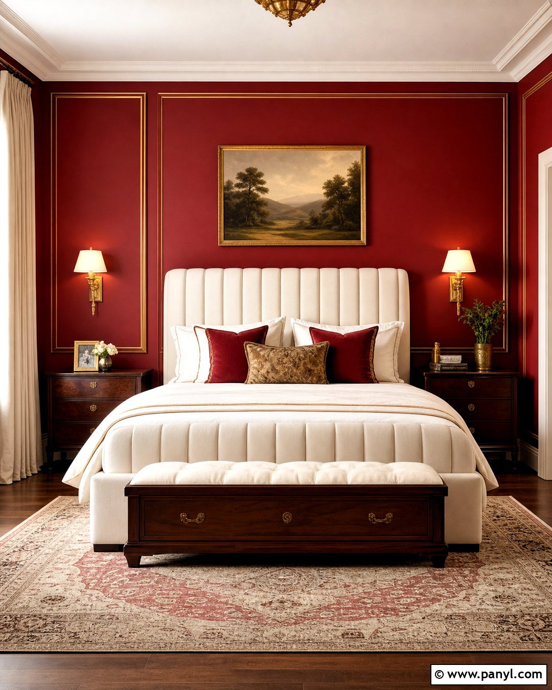 Red And Gold Wall Bedroom - 20 red wall bedroom ideas