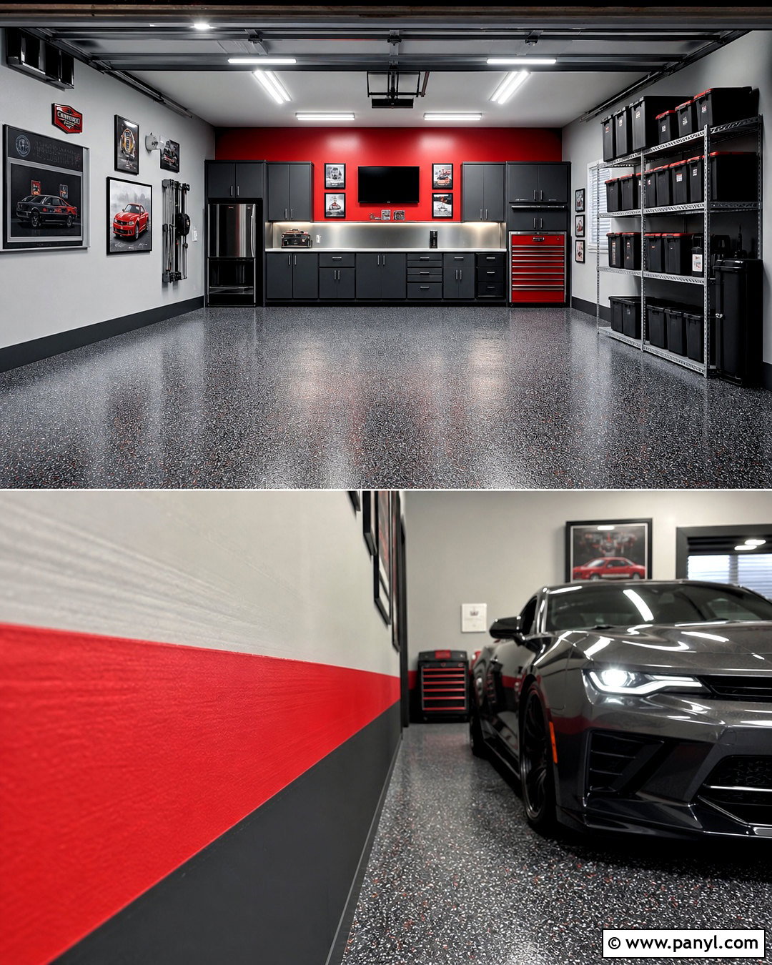 Red And Gray Garage Interior - 20 garage painting ideas interior ideas