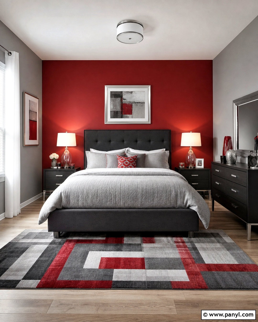 Red And Gray Wall Bedroom - 20 red wall bedroom ideas