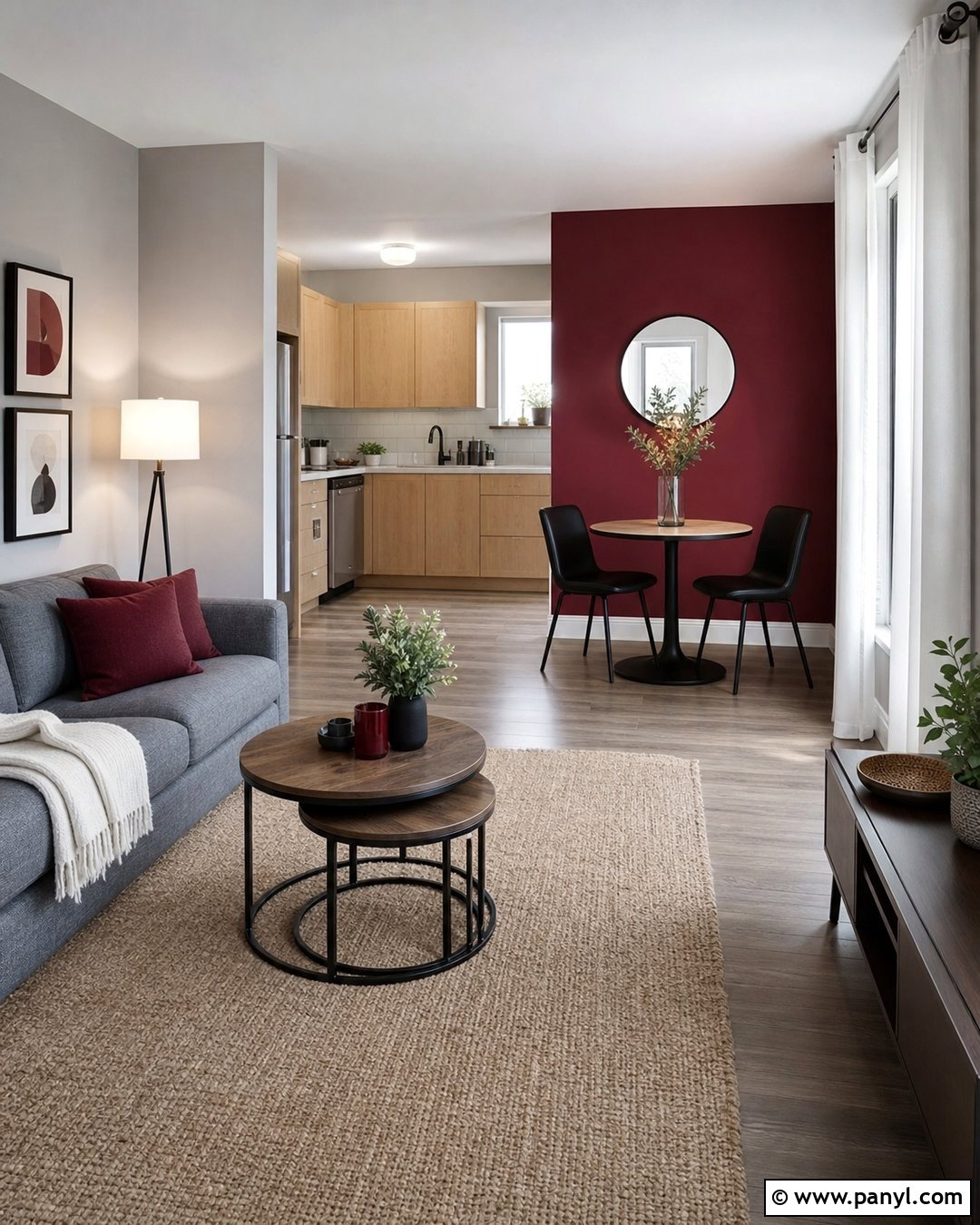 Red And Grey Walls For A Small Apartment - 20 Red And Grey Walls