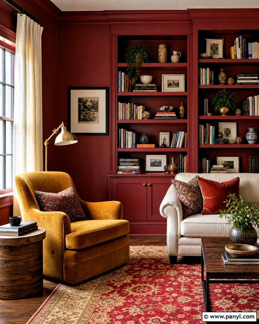 Red And Mustard Reading Room - 20 red color palette ideas