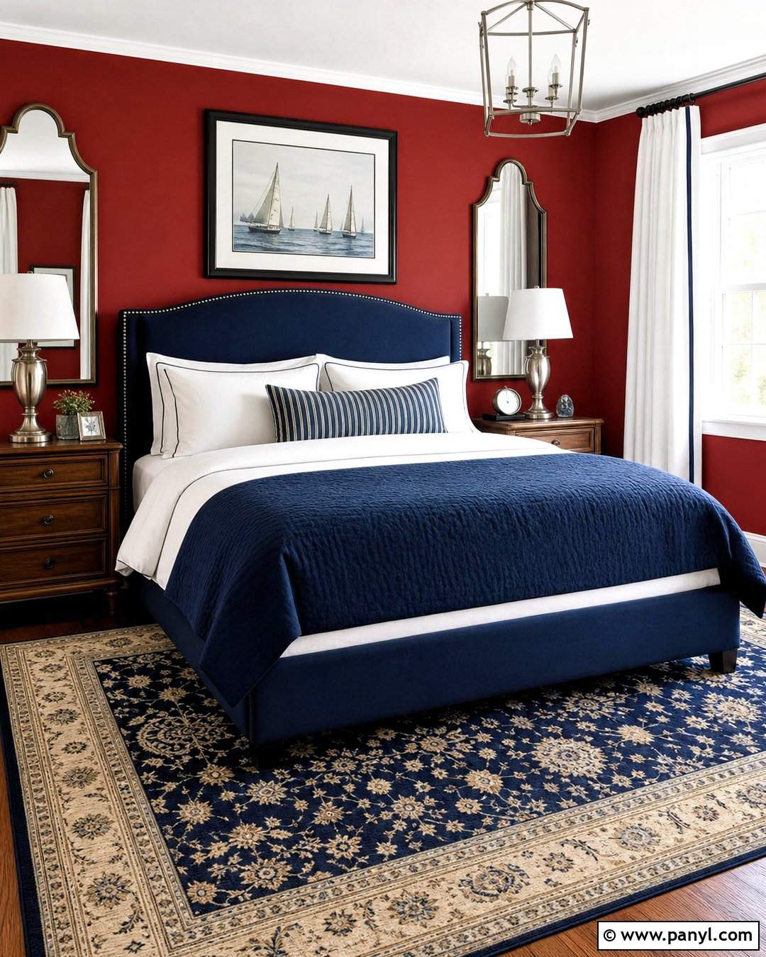 Red And Navy Accent Wall Bedroom - 20 red accent wall bedroom ideas