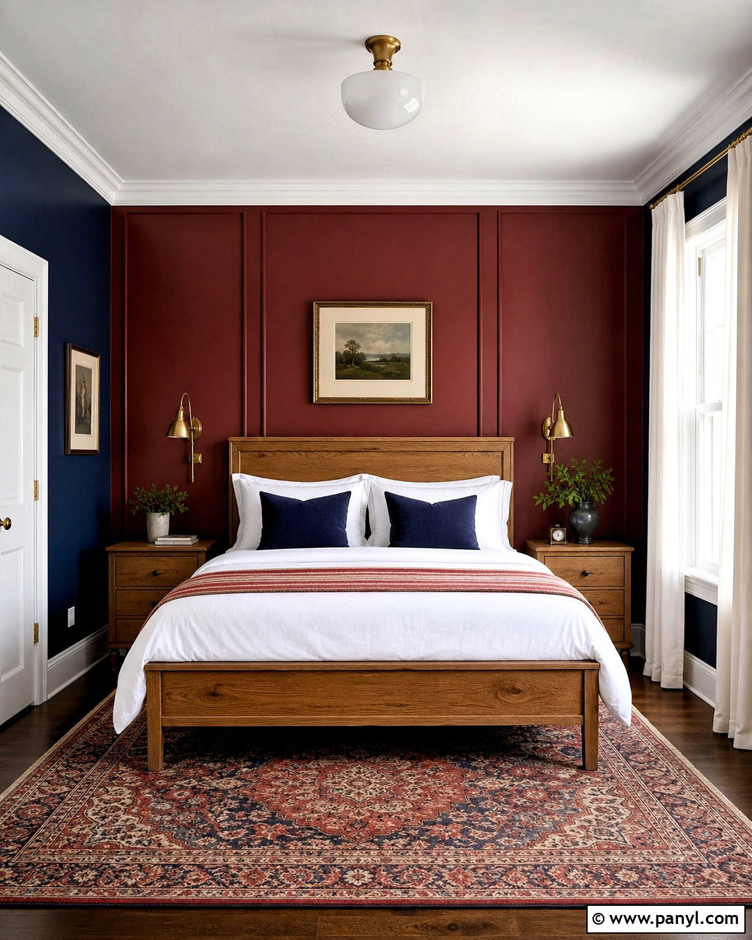 Red And Navy Wall Bedroom - 20 red wall bedroom ideas