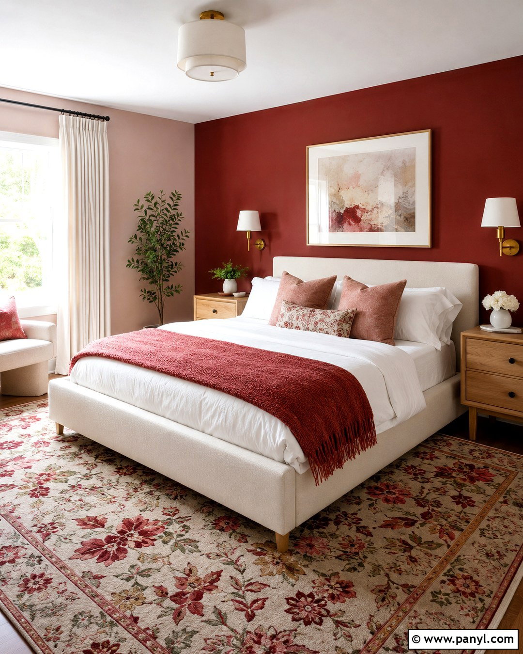 Red And Pink Guest Bedroom Wall - 20 Vibrant Red Wall Color Ideas