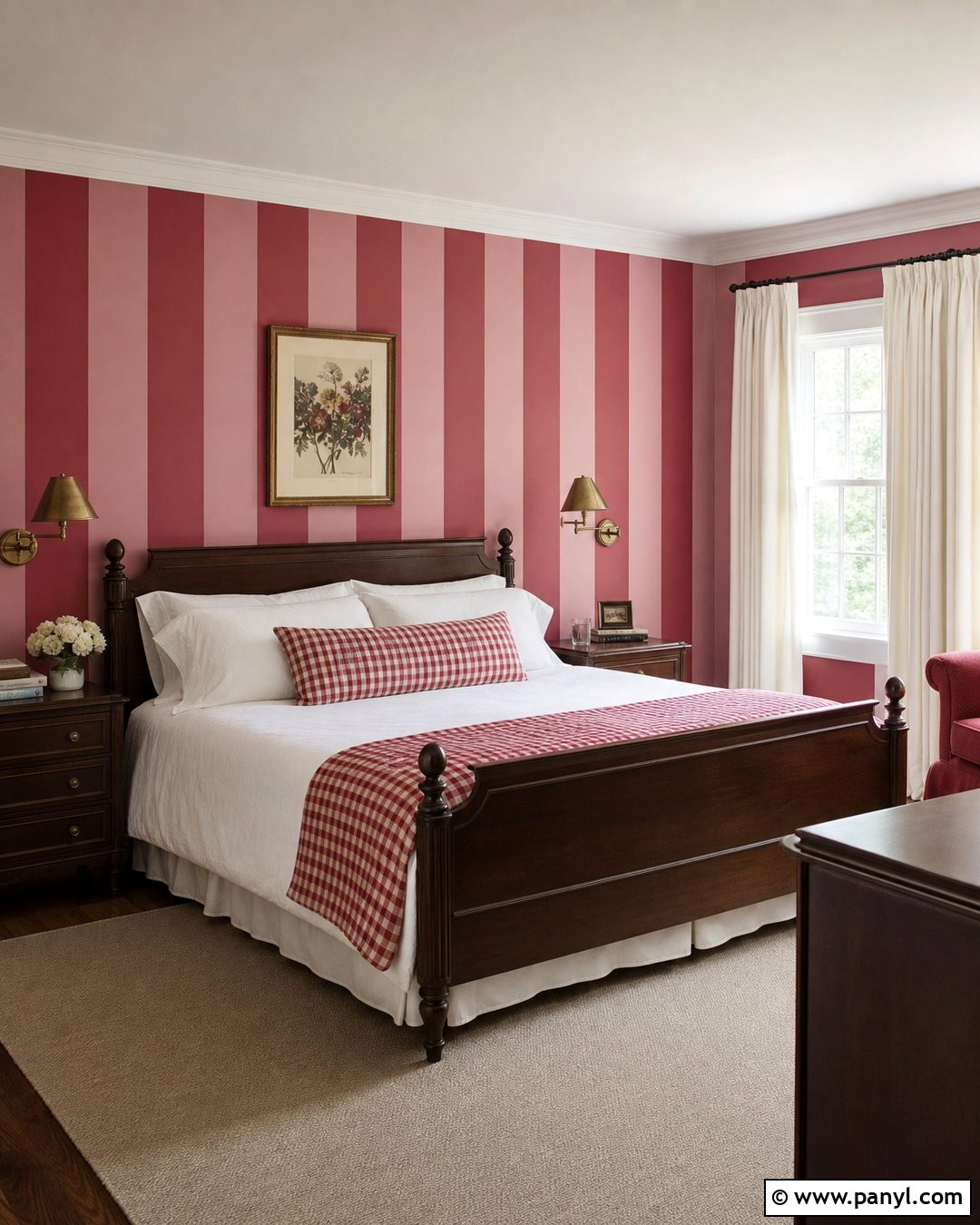 Red And Pink Striped Wall - 25 Pink And Red Wall Ideas