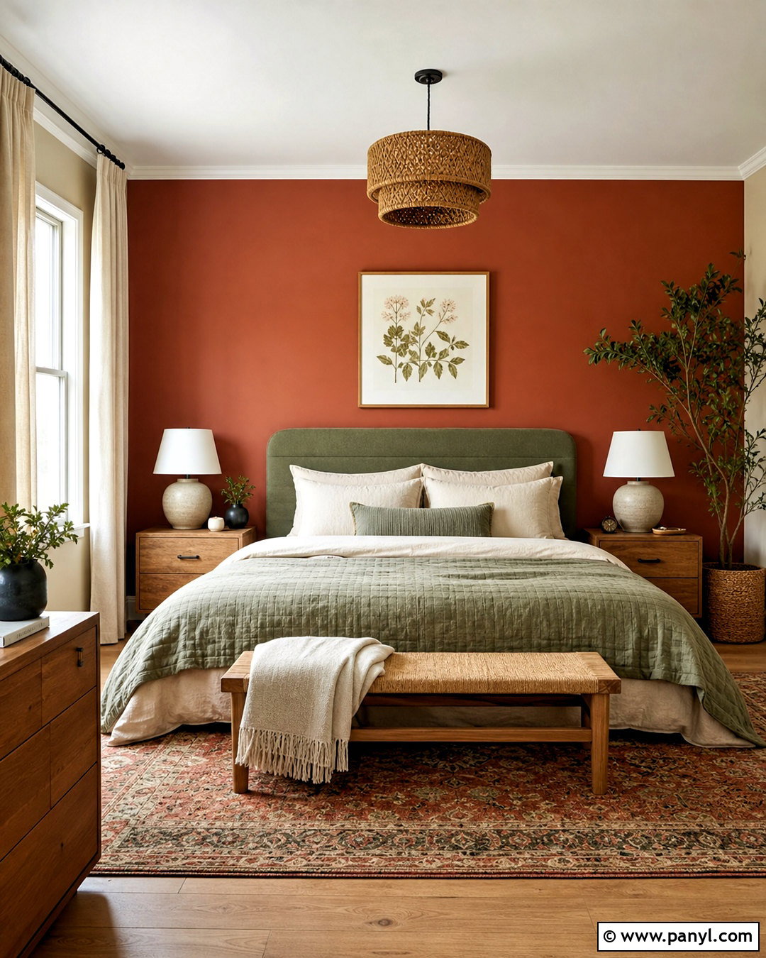 Red And Sage Accent Wall Bedroom - 20 red accent wall bedroom ideas