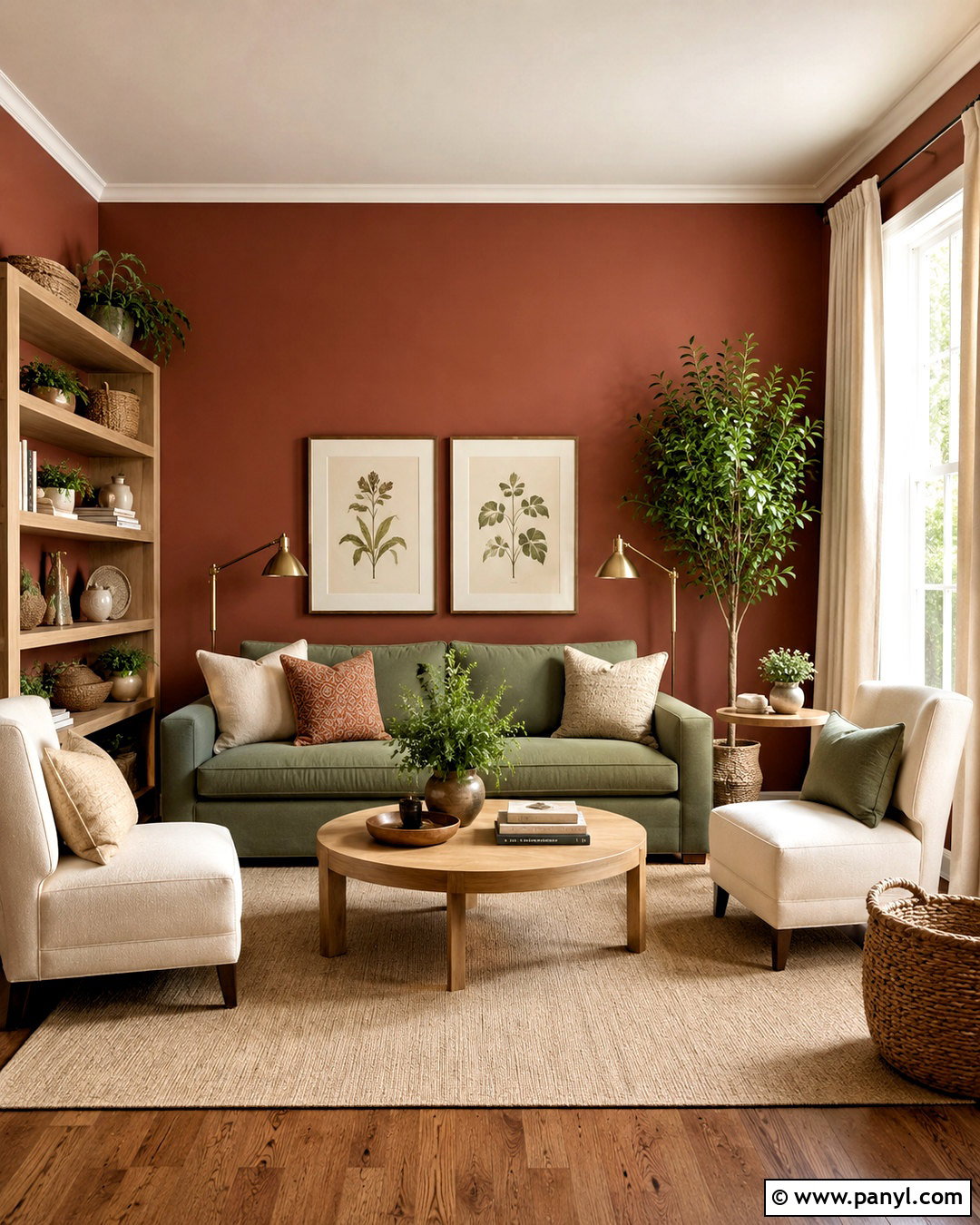 Red And Sage Green Living Room - 20 living room red walls