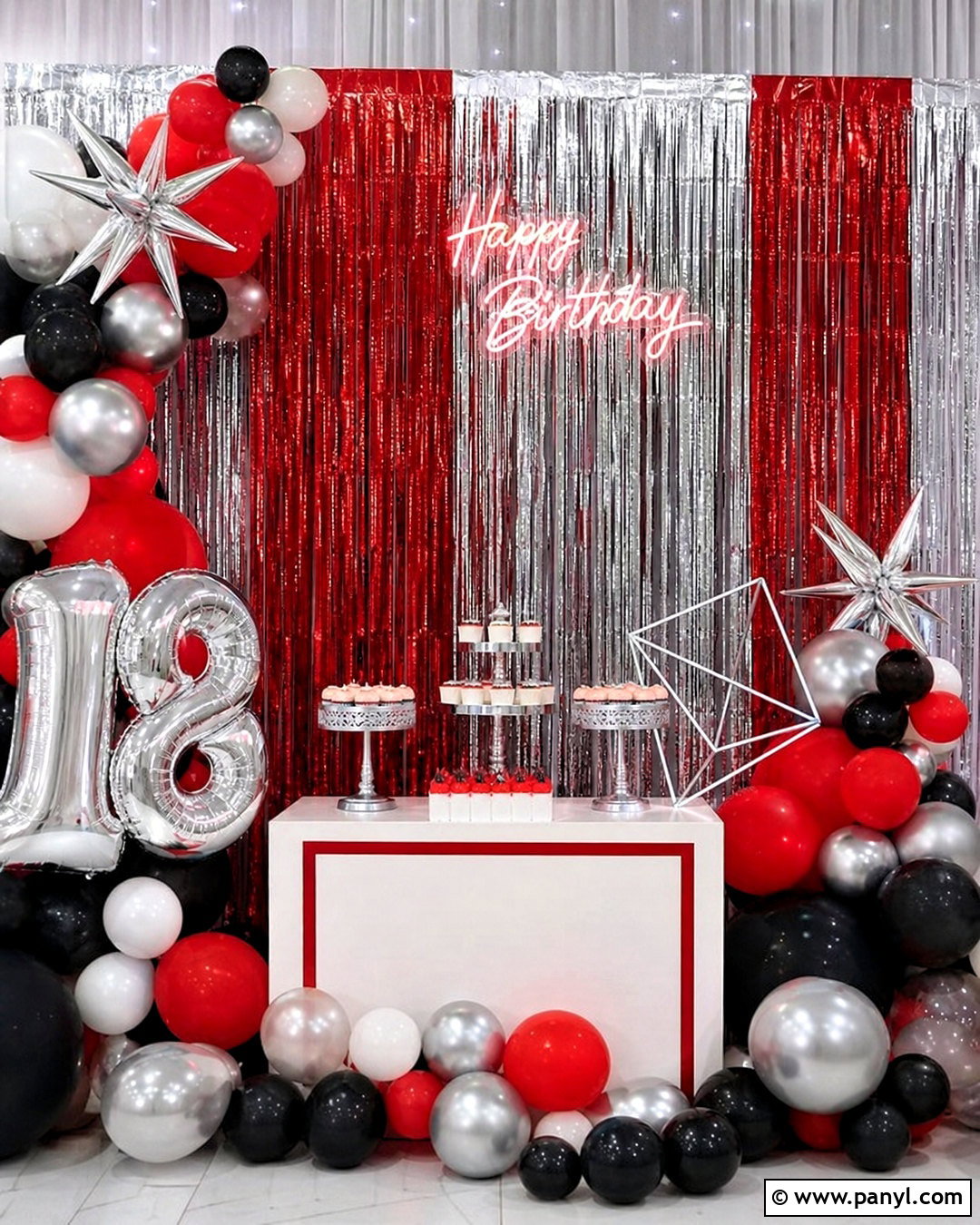 Red And Silver Foil Curtain Backdrop - 20 foil curtain backdrop ideas birthday ideas