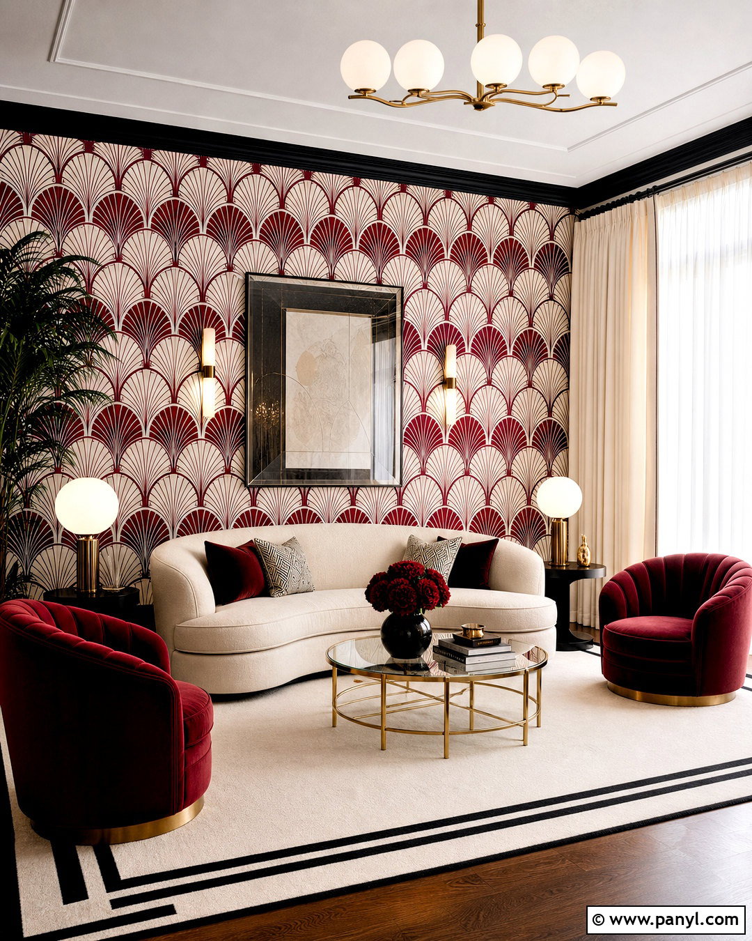 Red And White Art Deco Wallpaper - 20 red and white wallpaper for walls