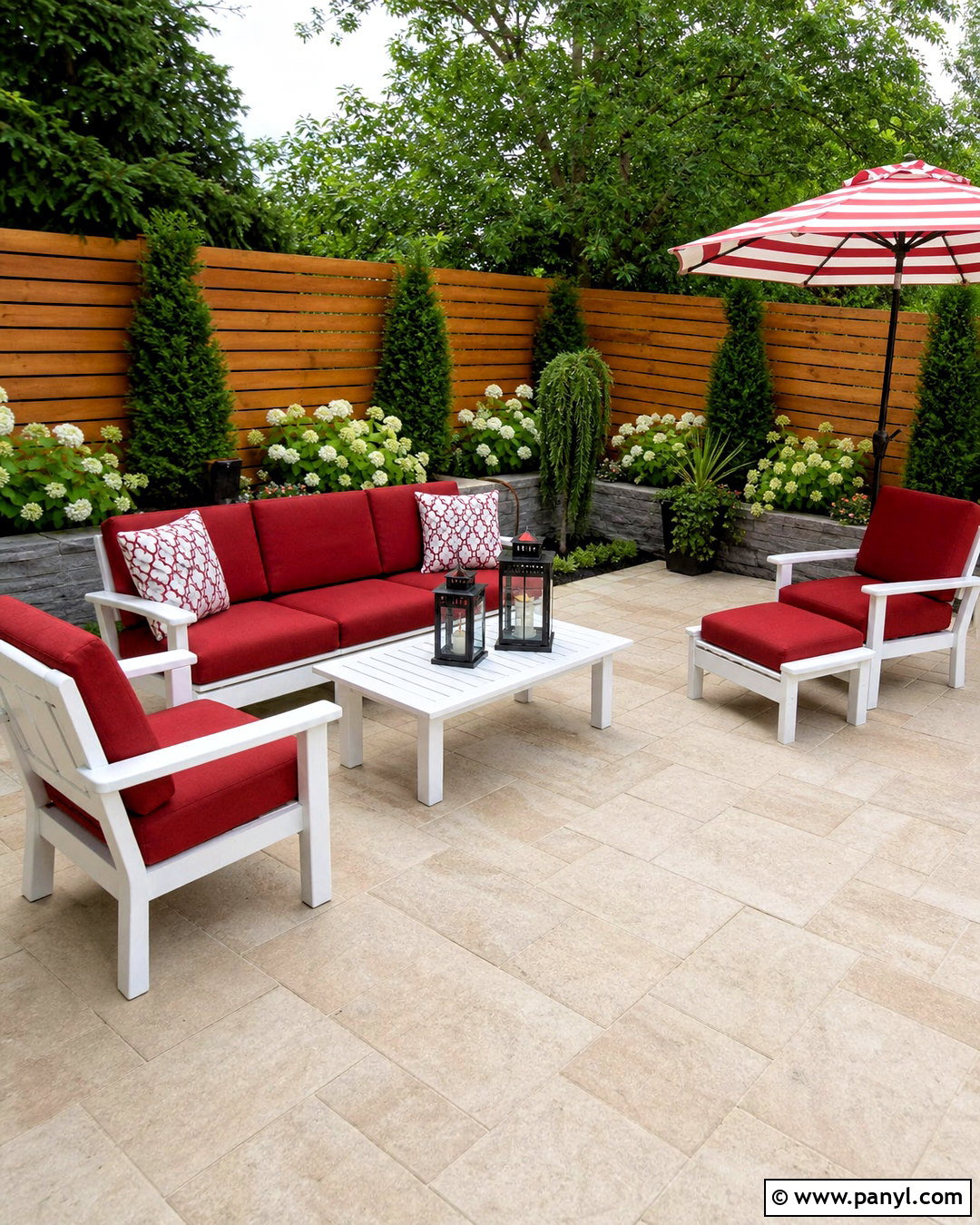 Red And White Backyard Patio - 20 red and white decor ideas
