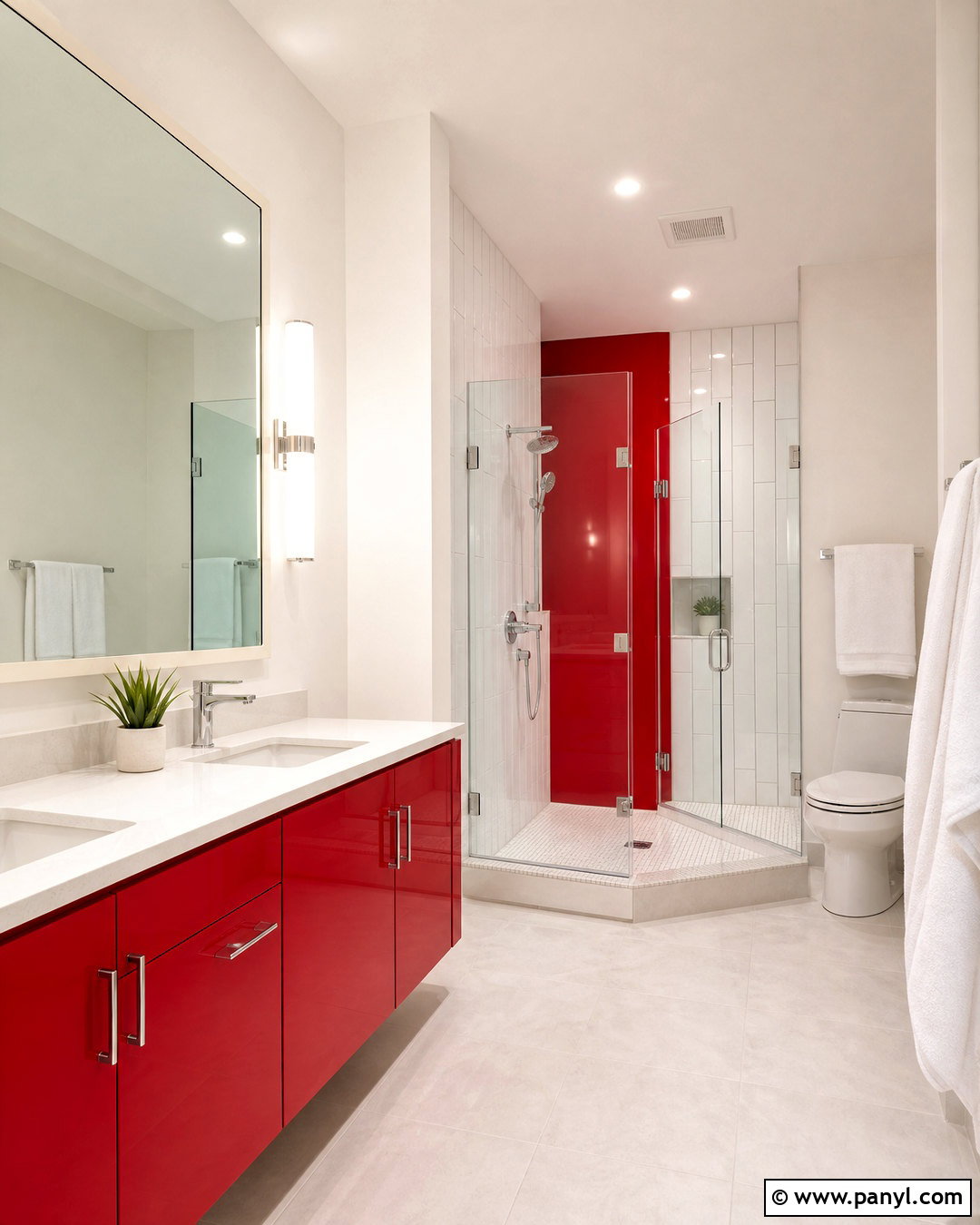 Red And White Bathroom - 20 red and white decor ideas