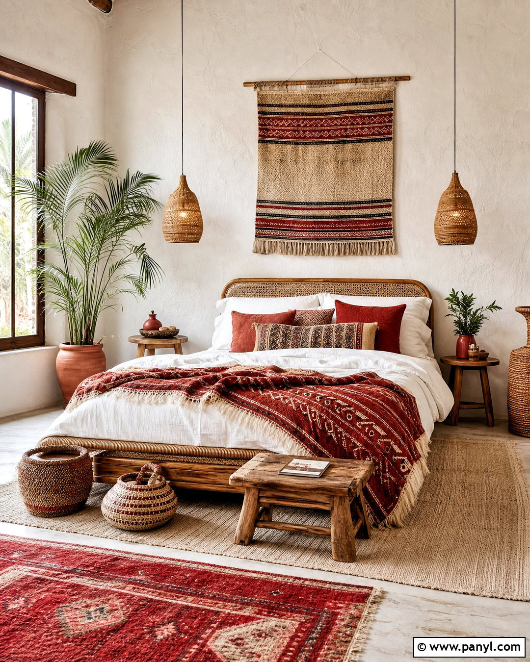 Red And White Boho Bedroom - 20 red and white bedroom ideas