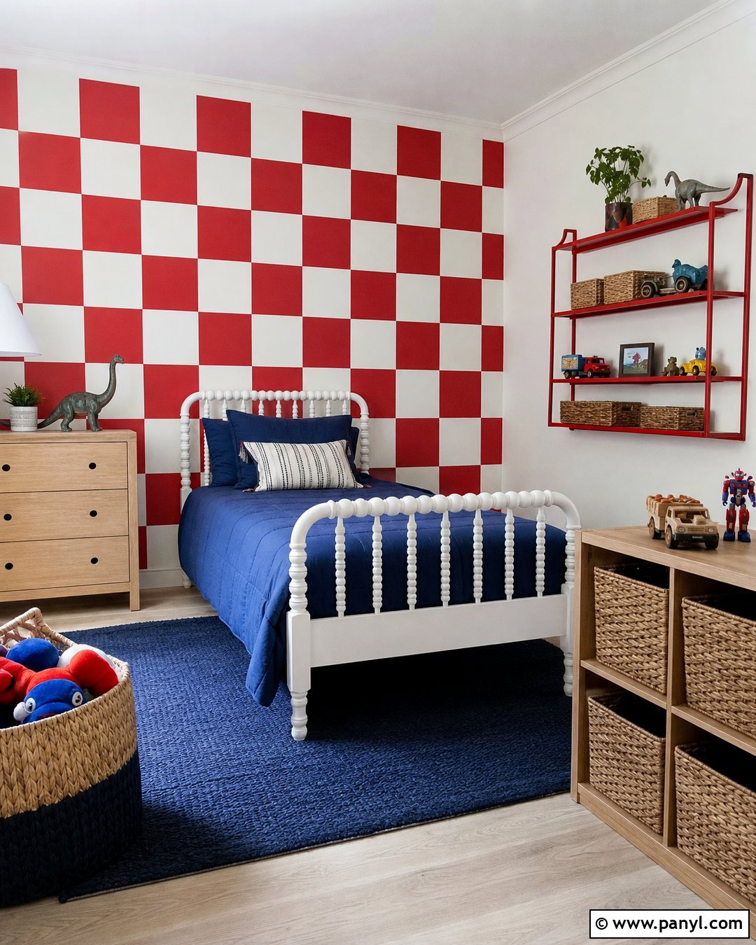 Red And White Checkered Kids Room Wall - 20 Red And White Checkered Wall Ideas