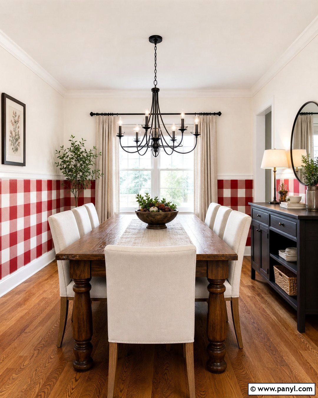 Red And White Checkered Wainscoting Wall - 20 Red And White Checkered Wall Ideas