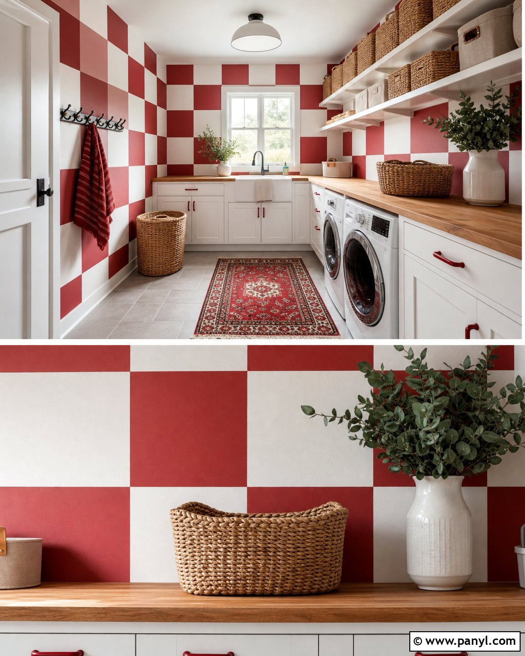 Red And White Checkered Walls - 20 Red And White Walls