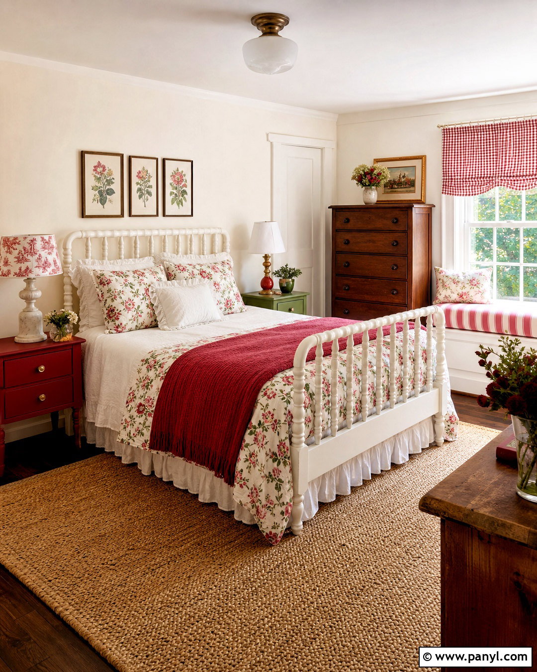 Red And White Cottage Bedroom - 20 red and white bedroom ideas