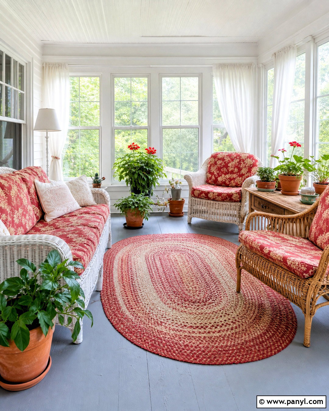Red And White Cottage Sunroom - 20 red and white decor ideas