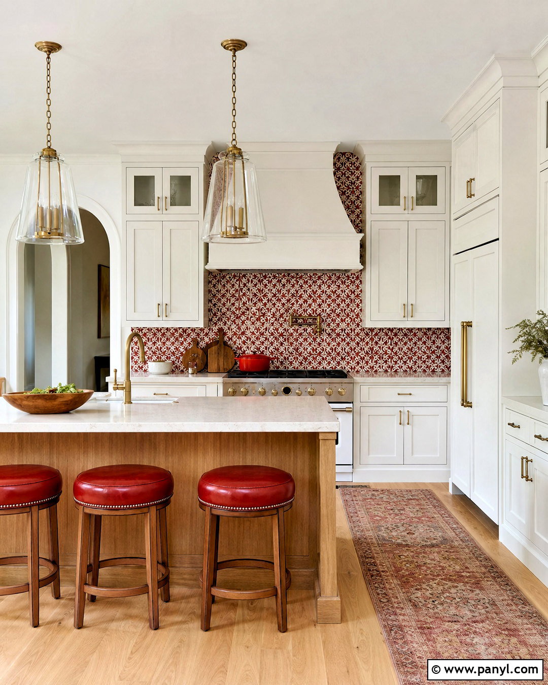 Red And White Damask Kitchen - 20 red and white damask design ideas