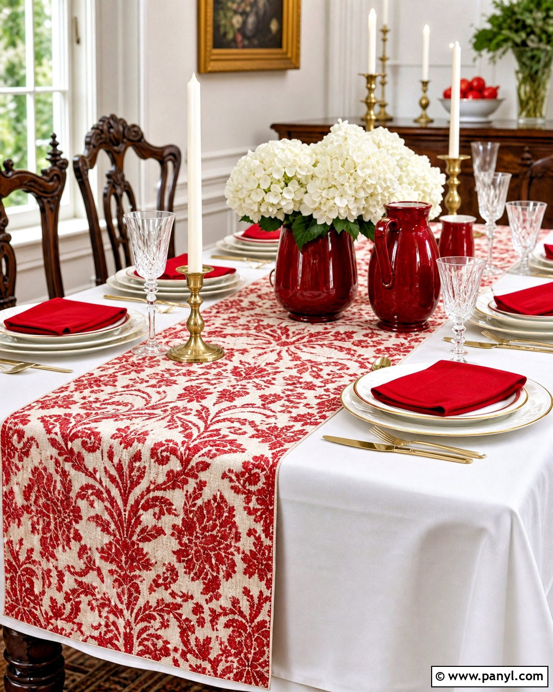 Red And White Damask Table Setting - 20 red and white damask design ideas