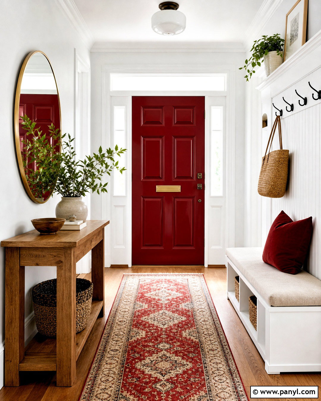 Red And White Entryway - 20 red and white decor ideas