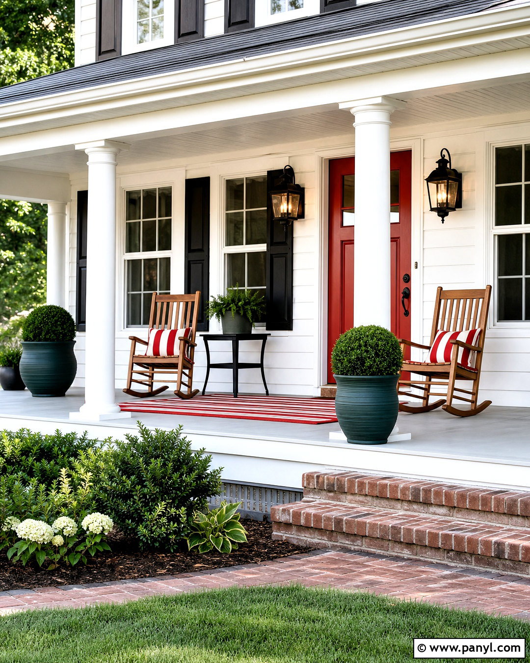 Red And White Front Porch - 20 red and white decor ideas
