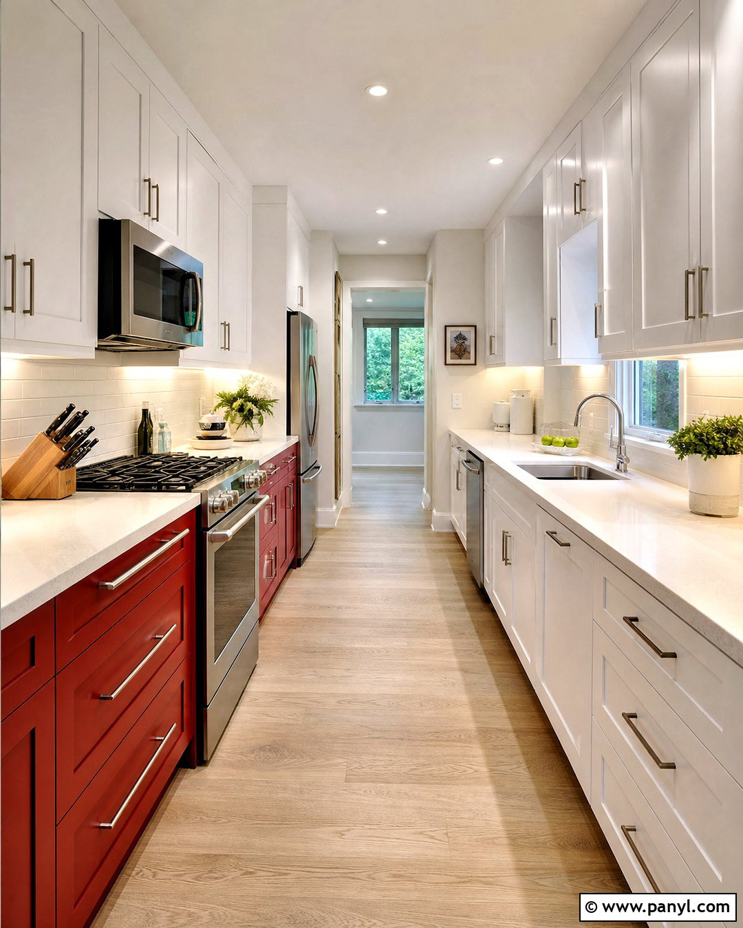 Red And White Galley Kitchen - 20 red and white kitchen ideas