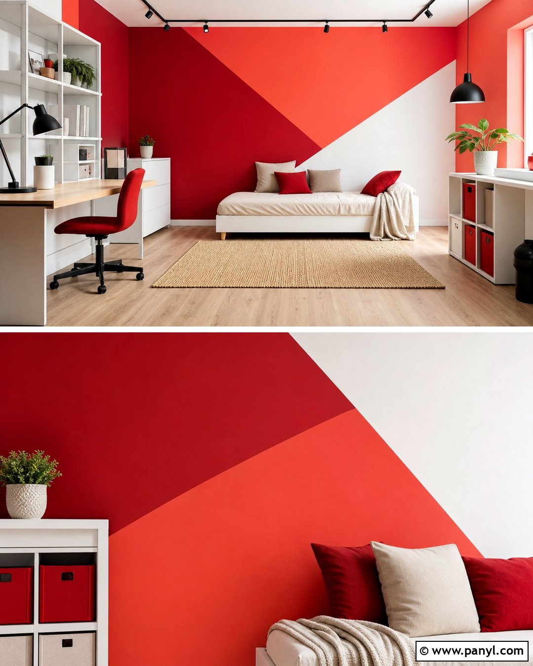 Red And White Geometric Walls - 20 Red And White Walls