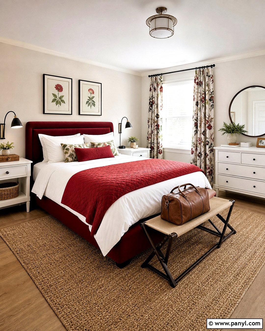 Red And White Guest Bedroom - 20 red and white bedroom ideas