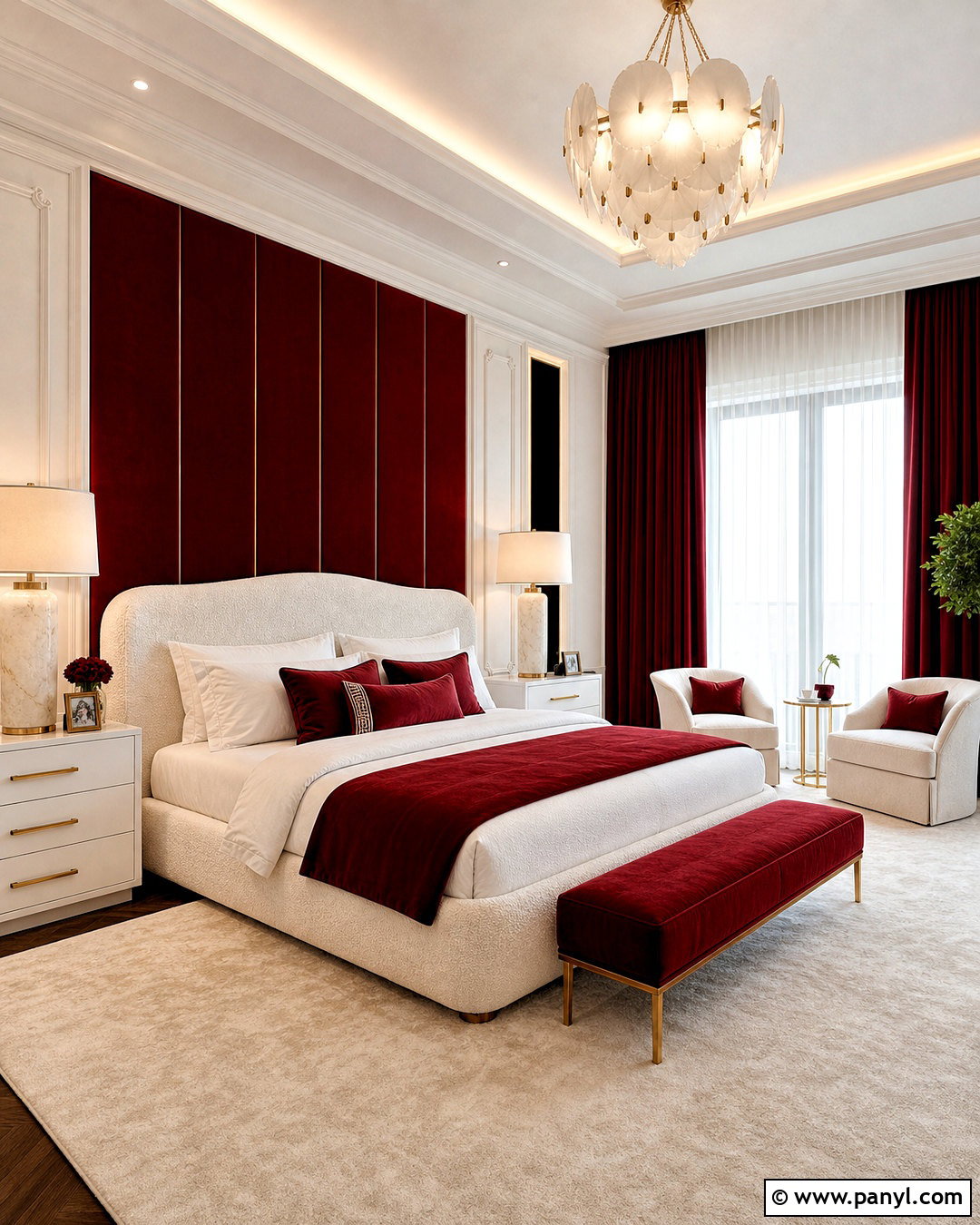 Red And White Luxury Bedroom - 20 red and white bedroom ideas