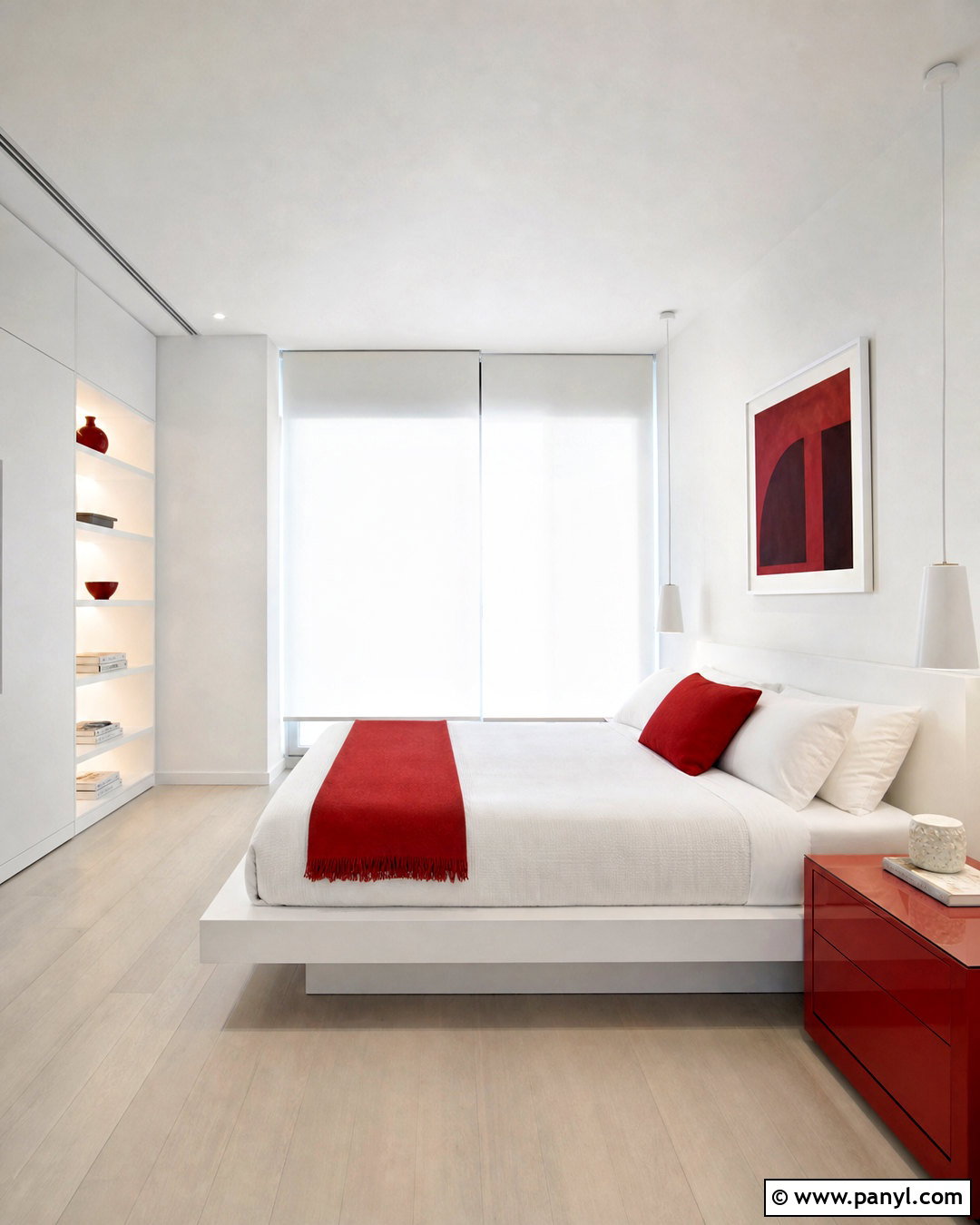 Red And White Minimalist Bedroom - 20 red and white bedroom ideas