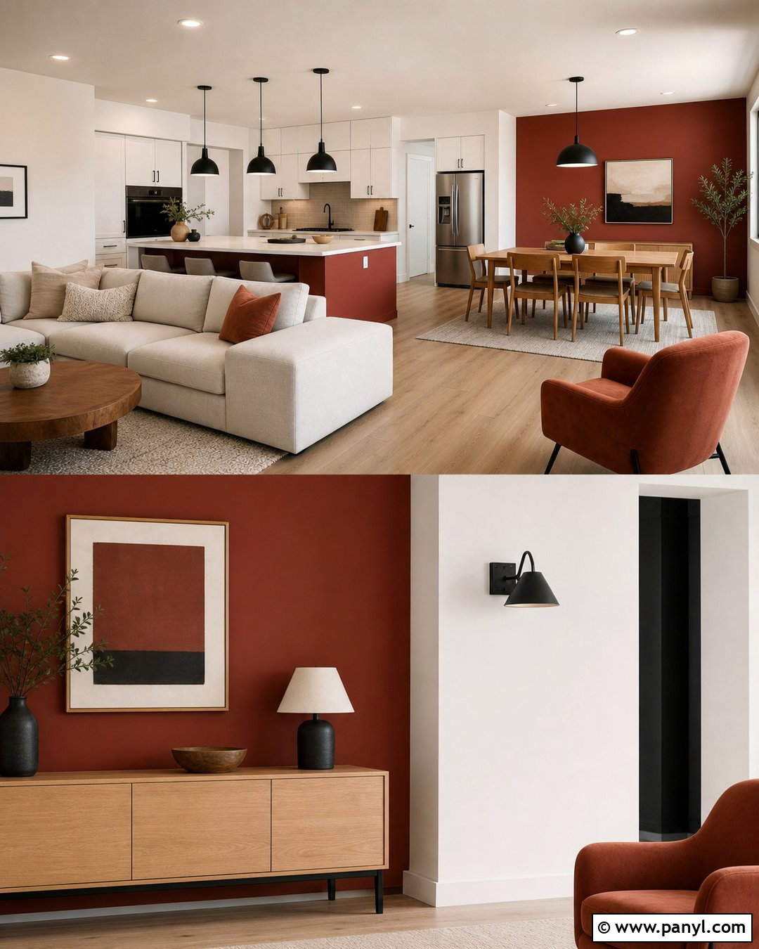 Red And White Open Plan Walls - 20 Red And White Walls