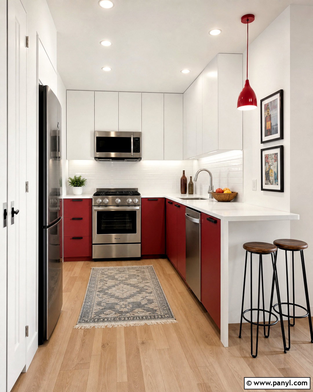 Red And White Small Kitchen - 20 red and white kitchen ideas