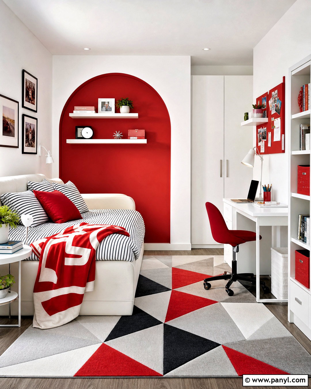 Red And White Teen Bedroom - 20 red and white bedroom ideas