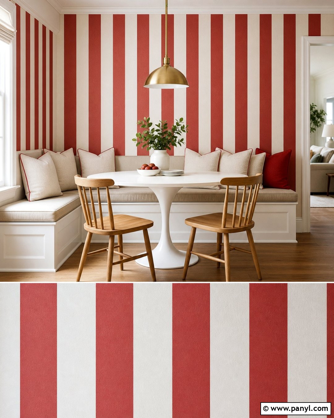 Red And White Vertical Striped Walls - 20 Red And White Walls