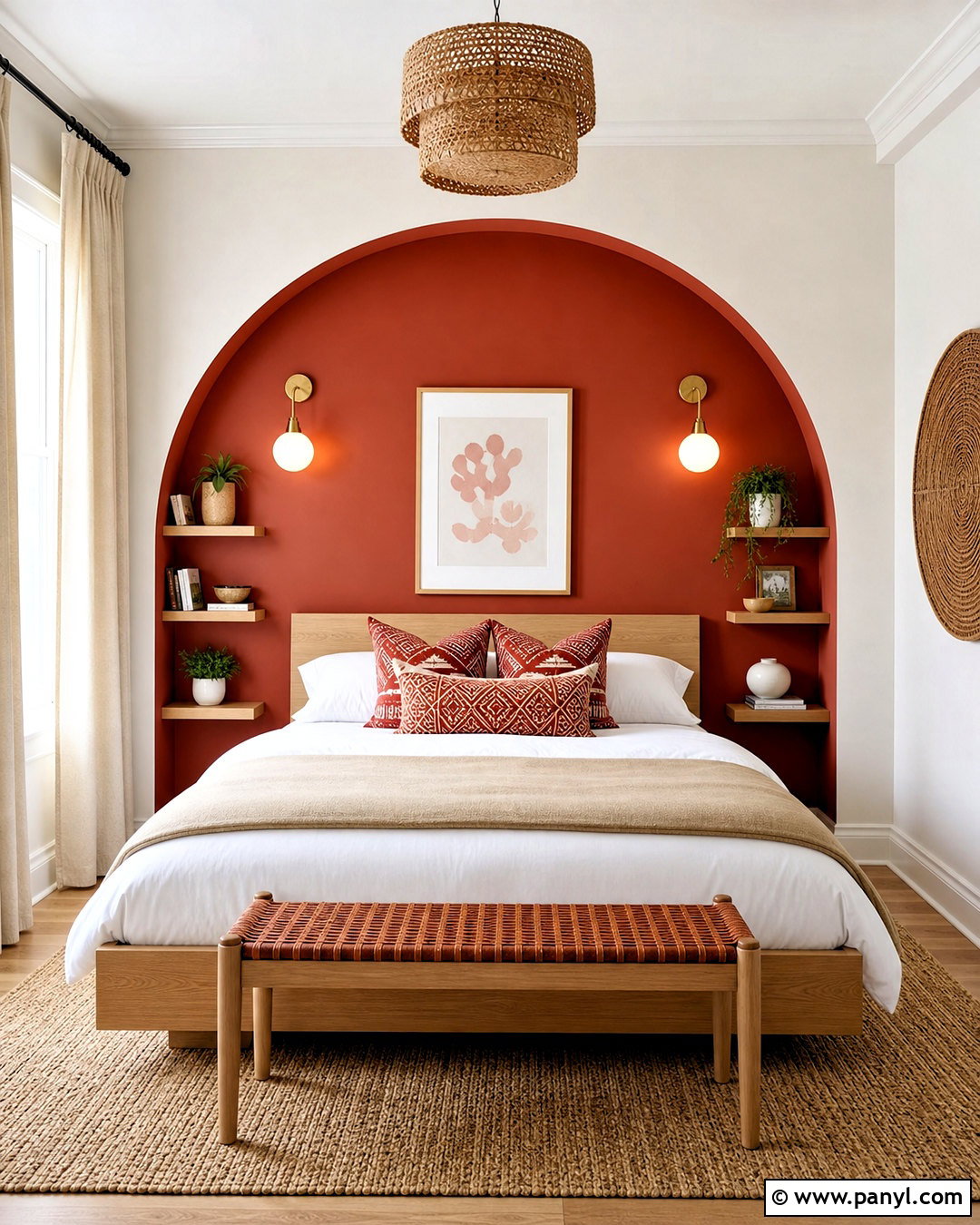 Red Arch Accent Wall Bedroom - 20 red accent wall bedroom ideas