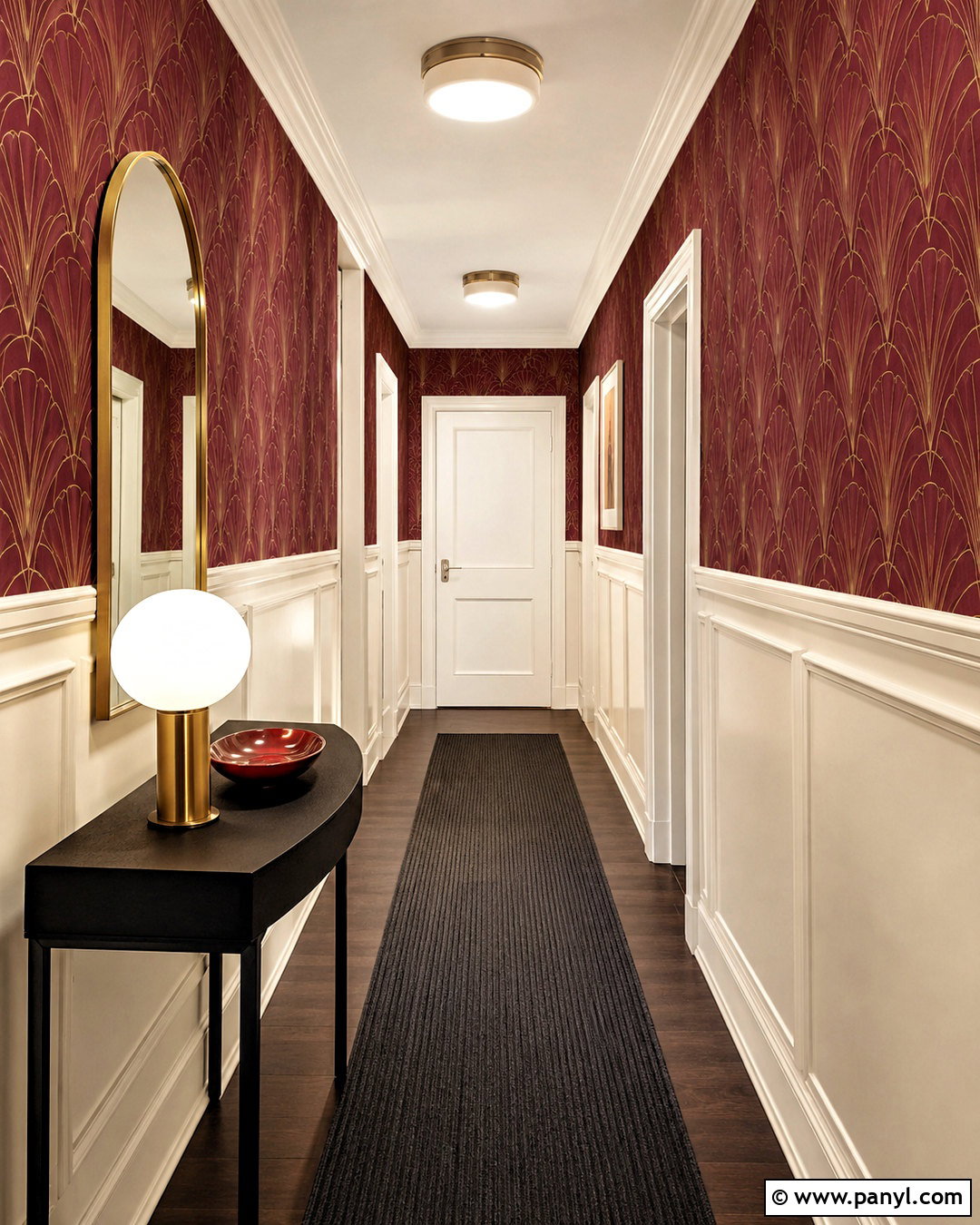 Red Art Deco Hallway - 20 modern red pattern ideas