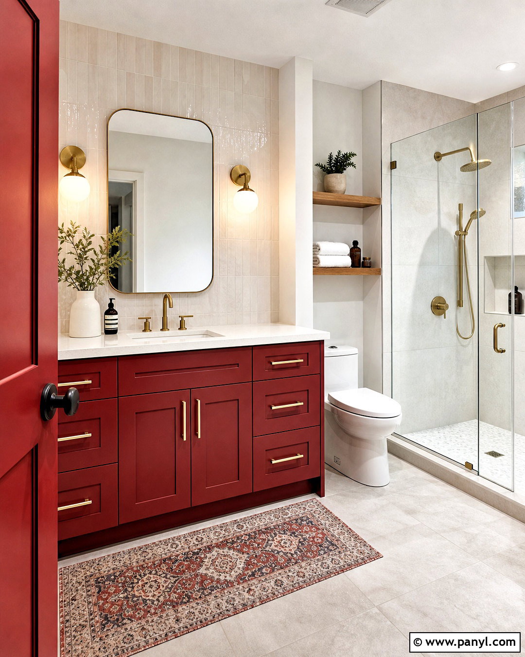 Red Bathroom Vanity - 20 red home ideas