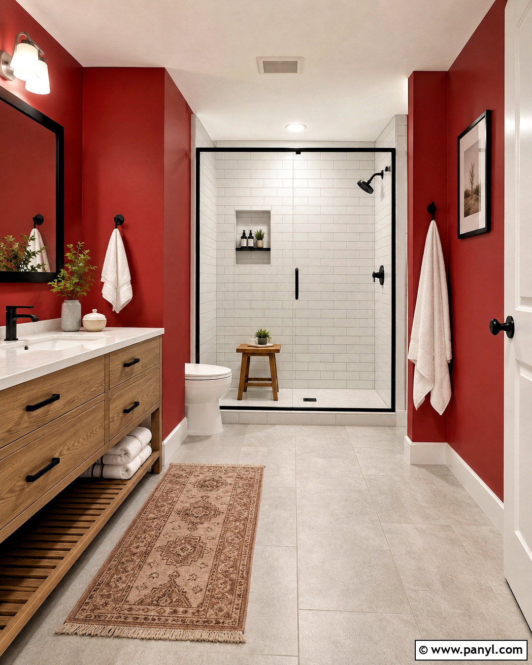 Red Bathroom Walls - 40 Red Walls