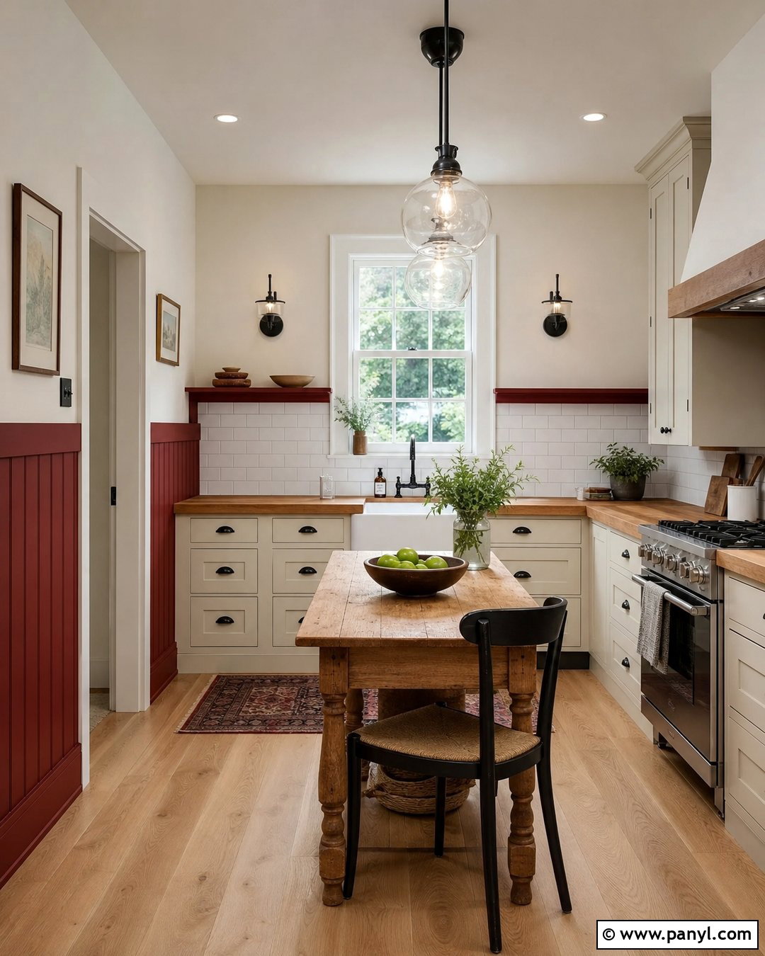Red Beadboard Kitchen Walls - 35 red kitchen walls